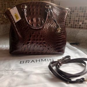 Genuine Brahmin handbag with crossbody strap and dust cover